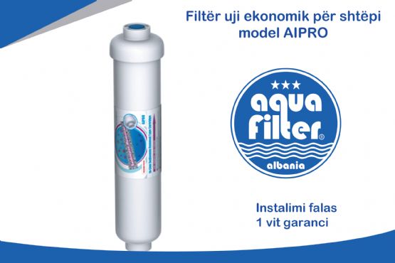 Filtër uji ekonomik për shtëpi, model AIPRO nga Aqua Filter Albania, Sisteme Filtrimi Uji per Bare dhe Restorante, Filter dhe trajtues uji per lokale, Filter uji per lokal, Filtra uji per bare, Filtra uji per hotele